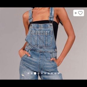 Abercrombie andFitch distressed overalls